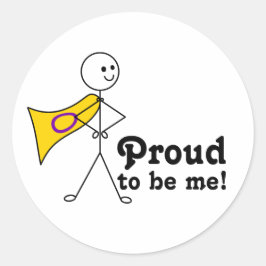 Trots op Be Me Intersex Pride vlag super held Ronde Sticker