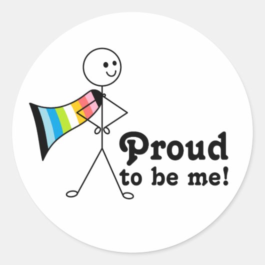Trots op Be Me Queer Pride superheld Ronde Sticker (Voorkant)