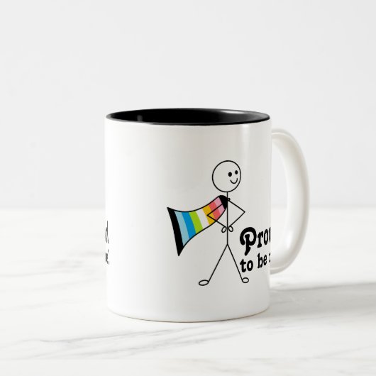 Trots op Be Me Queer Pride superheld Tweekleurige Koffiemok (Voorkant rechts)