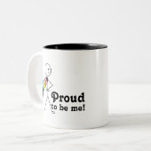 Trots op Be Me Queer Pride superheld Tweekleurige Koffiemok (Voorkant links)