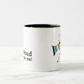 Trots op Be Me Queer Pride superheld Tweekleurige Koffiemok (Center)