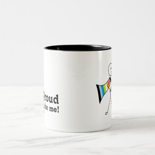 Trots op Be Me Queer Pride superheld Tweekleurige Koffiemok (Center)