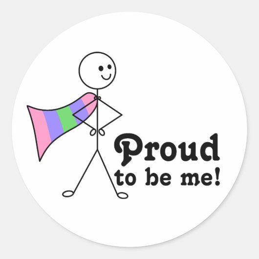 Trots op Be Me Trigender Pride superheld Ronde Sticker (Voorkant)