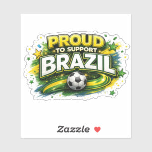 TROTS OP BRAZILIË Voetbalfan   Braziliaans Sticker