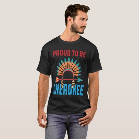 Trots op Cherokee - inheemse trots T-shirt (Voorkant volledig)