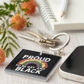 Trots op de Gay and Black Pride 2025 Sleutelhanger (Voorkant Rechts)