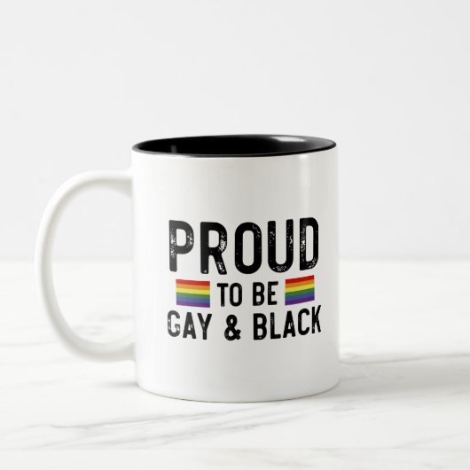 Trots op de Gay and Black Pride 2025 Tweekleurige Koffiemok (Links)