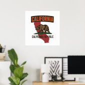trots op de staat Californië Republiek Poster (Thuiskantoor)