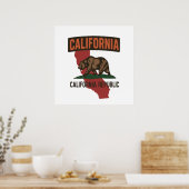 trots op de staat Californië Republiek Poster (Keuken)