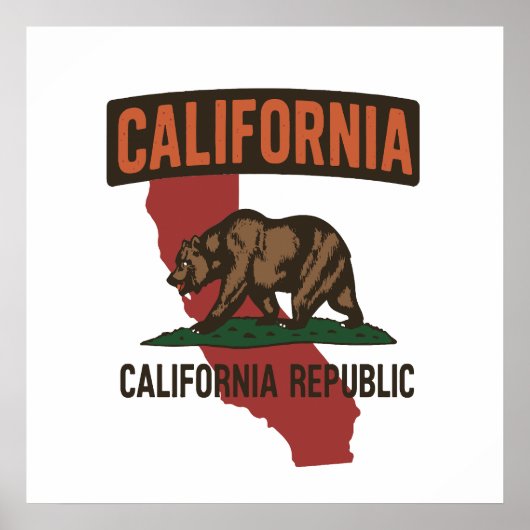 trots op de staat Californië Republiek Poster (Voorkant)