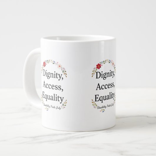 Trots op een beperking grote koffiekop (Links)