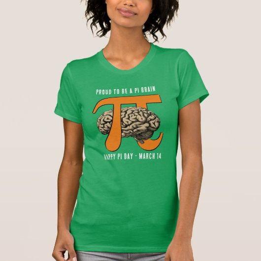 TROTS OP EEN PI-HERSENEN Pi-dag T-shirt (Voorkant)