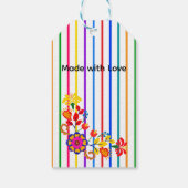 Trots op het Latino Baby shower | Bloemen en strep Cadeaulabel (Achterkant)