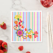 Trots op het Latino Baby shower | Bloemen en strep Servet (Insitu)