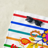 Trots op het Latino Baby shower | Bloemen en strep Strandlaken (In situ)