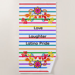 Trots op het Latino Baby shower   Bloemen en strep Strandlaken