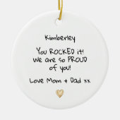 Trots op je bericht Afstuderen Keramisch Ornament (Voorkant)