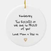 Trots op je bericht Afstuderen Keramisch Ornament (Achterkant)