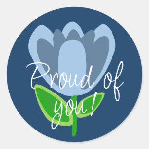 Trots op je Blue Flower Stickers
