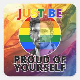 Trots op jezelf - Gay Pride Hispanic Mannelijk Vierkante Sticker