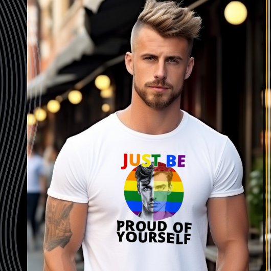 Trots op jezelf - Gay Pride Mannelijk Portret T-shirt