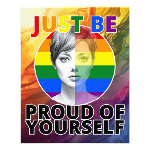 Trots op jezelf - Gay Pride Vrouw Portrait Foto Afdruk
