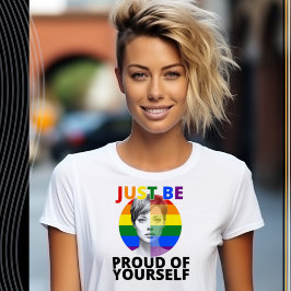 Trots op jezelf - Gay Pride Vrouw Portrait T-shirt