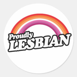 TROTS OP LESBIEN T-Shirt Ronde Sticker