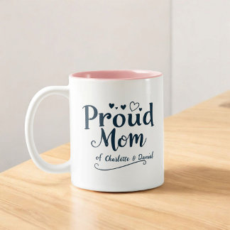 Trots op mama | Gepersonaliseerde Moederdag Tweekleurige Koffiemok
