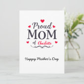 Trots op mama | Schattigee gepersonaliseerde Moede Kaart (Staand voorkant)