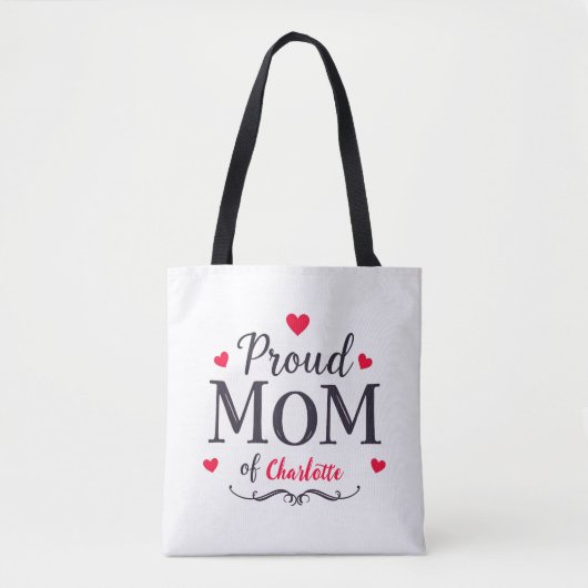 Trots op mama | Schattigee gepersonaliseerde Moede Tote Bag (Voorkant)