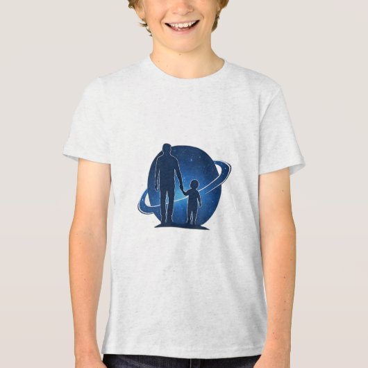 Trots op mij en papa, overal Tri-Blend shirt (Voorkant)