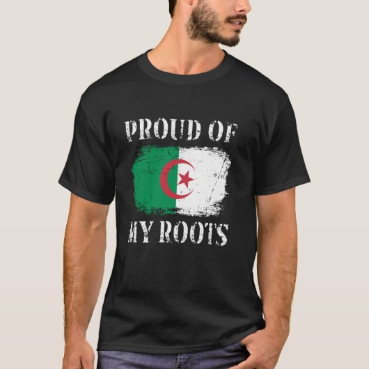 Trots op mijn Algerijnse roots Algerijnse vlag Alg T-shirt (Voorkant)