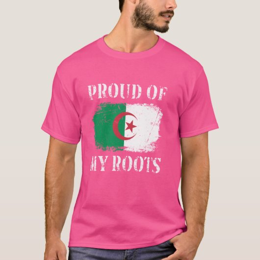 Trots op mijn Algerijnse roots Algerijnse vlag Alg T-shirt (Voorkant)