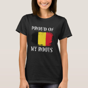 Trots op mijn Belgische roots Belgische vlag T-shirt