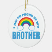 Trots op mijn broer Rainbow Gay Pride Kerstmis Keramisch Ornament (Links)