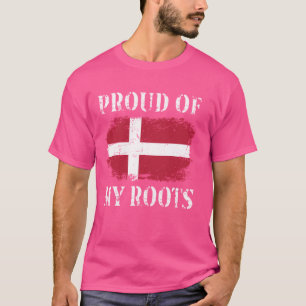 Trots op mijn Deense roots Deense vlag T-shirt