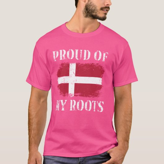 Trots op mijn Deense roots Deense vlag T-shirt (Voorkant)