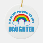 Trots op mijn dochter Rainbow Gay Pride Kerstmis Keramisch Ornament (Voorkant)