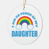 Trots op mijn dochter Rainbow Gay Pride Kerstmis Keramisch Ornament (Links)
