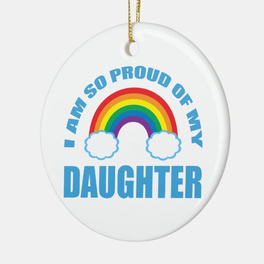 Trots op mijn dochter Rainbow Gay Pride Kerstmis Keramisch Ornament (Links)