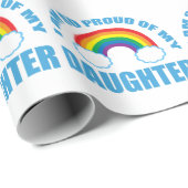 Trots op mijn dochter Rainbow Gay Pride Ouder Cadeaupapier (Rol Hoek)