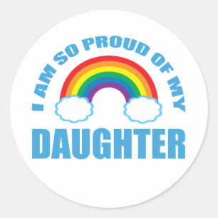 Trots op mijn dochter Rainbow Gay Pride Ouder Ronde Sticker