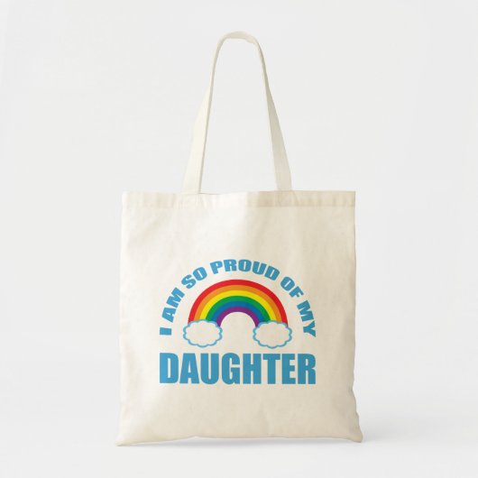Trots op mijn dochter Rainbow Gay Pride Ouder Tote Bag (Voorkant)
