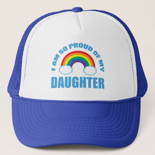 Trots op mijn dochter Rainbow Gay Pride Ouder Trucker Pet (Voorkant)