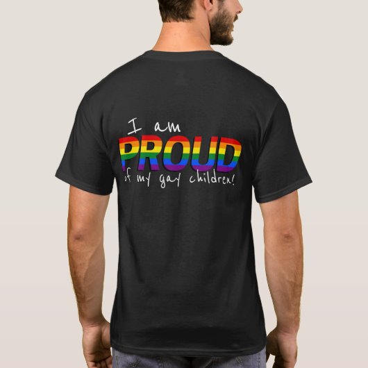 Trots op mijn homo kinderen ouders steun LGBTQ Pri T-shirt (Achterkant)