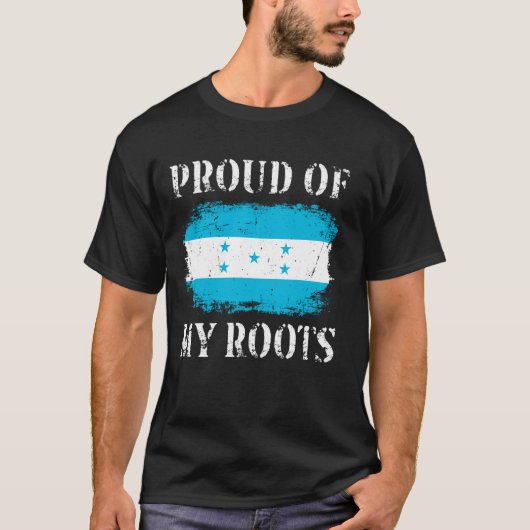 Trots op mijn Hondurese roots Hondurese vlag T-shirt (Voorkant)