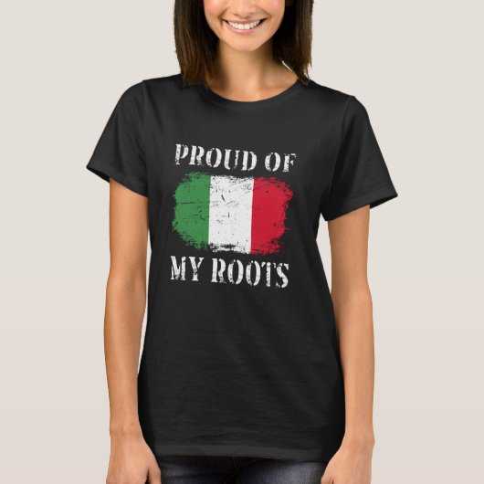 Trots op mijn Italiaanse roots Italiaanse vlag T-shirt (Voorkant)