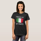 Trots op mijn Italiaanse roots Italiaanse vlag T-shirt (Voorkant volledig)
