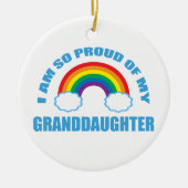 Trots op mijn kleindochter Rainbow Christmas Keramisch Ornament (Voorkant)